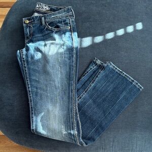 Express Dark Blue Straight Leg Jeans